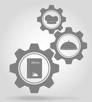 illustration vectorielle de restaurant gear mécanisme concept vecteur