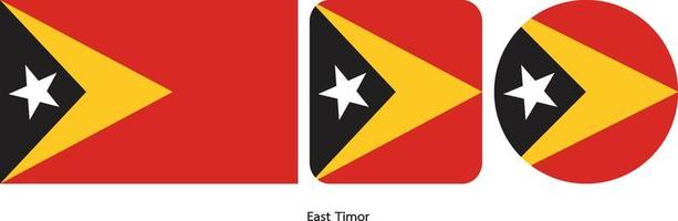 est, drapeau timor, illustration vectorielle vecteur