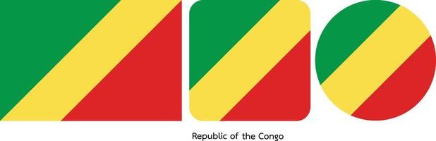 drapeau de la république du congo, illustration vectorielle vecteur