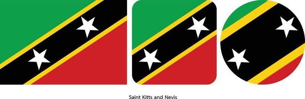 drapeau de saint kitts et nevis, illustration vectorielle vecteur