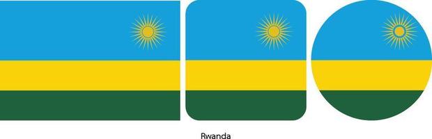 drapeau rwandais, illustration vectorielle vecteur