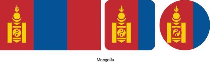 drapeau de la mongolie, illustration vectorielle vecteur