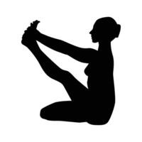 illustration vectorielle de yoga silhouette noir et blanc vecteur