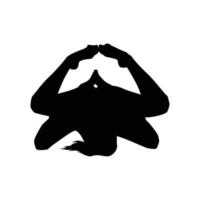 illustration vectorielle de yoga silhouette noir et blanc vecteur