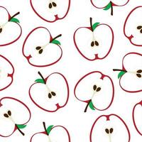 La moitié des fruits motif pomme fond design plat vectorielle continue vecteur