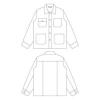 Veste de corvée modèle vector illustration croquis plat design contour vêtements d'extérieur