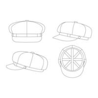 chapeau gavroche modèle vector illustration croquis plat design contours couvre-chefs