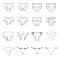 Slip femmes modèle vector illustration croquis plat contours de conception