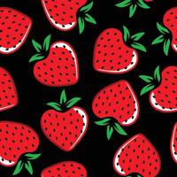 motif de fruits fraise fond design plat vectorielle continue vecteur