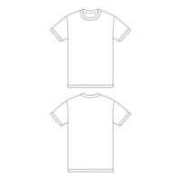 Modèle de t-shirt vector illustration croquis plat design contour