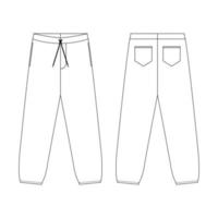 Pantalons de survêtement modèle vector illustration design plat collection de vêtements de contour
