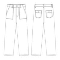 Pantalon de fatigue modèle vector illustration design plat vêtements contour