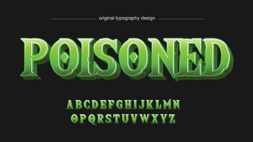 typographie de logo de jeu 3d vert vecteur