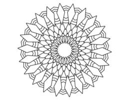 mandala art noir et blanc, coloriage, décoration, vecteur