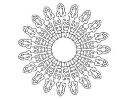 mandala art noir et blanc, coloriage, décoration, vecteur