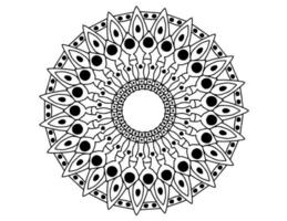 mandala art noir et blanc, coloriage, décoration, vecteur