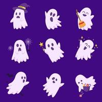 Happy Halloween trick or Treat élément d'objet fantôme pour une invitation, une bannière ou une page Web. vecteur