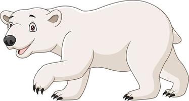 ours polaire de dessin animé isolé sur fond blanc vecteur