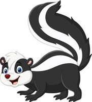 dessin animé heureux skunk sur fond blanc vecteur