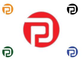 modèle de conception de logo et d'icône de lettre pd ou dp vecteur