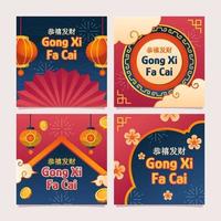 gong xi fa cai dans les jeux de cartes vecteur