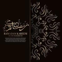 Kareem Ramadan. conception de fond islamique avec calligraphie arabe et mandala d'ornement. vecteur