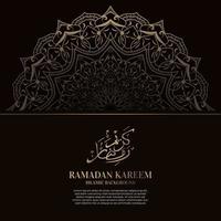 Kareem Ramadan. conception de fond islamique avec calligraphie arabe et mandala d'ornement. vecteur