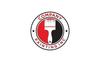 logo vectoriel le pinceau peinture peintre service travail maison immobilier noir rouge logo simple design minimaliste