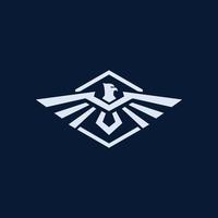 symbole de contour vectoriel logo aigle, ailes déployées, conception d'illustration