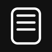 icône de vecteur de ligne épaisse de fichier de document noir