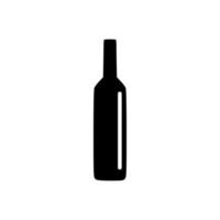 icône de silhouette de bouteille de vin. élément de forme de boisson alcoolisée. illustration vectorielle isolée sur fond blanc vecteur