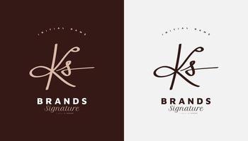 conception initiale du logo k et s avec un style d'écriture élégant. logo ou symbole de signature ks pour l'identité de l'entreprise vecteur