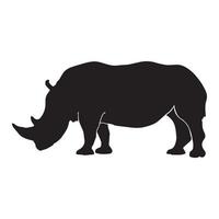 silhouette noire de rhinocéros vecteur