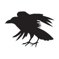logo corbeau oiseau noir vecteur