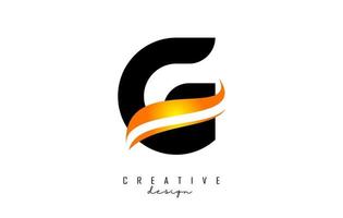 logo de lettre g avec swoosh orange dégradé. lettre g avec des éléments géométriques abstraits. vecteur