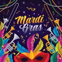 concept de carnaval du mardi gras vecteur