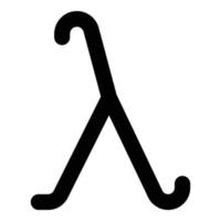 symbole grec lambda petite lettre minuscule icône de police illustration vectorielle de couleur noire image de style plat vecteur