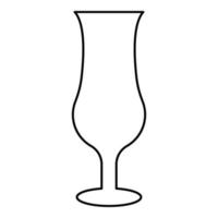 verre à cocktail icône contour noir couleur illustration vectorielle image de style plat vecteur