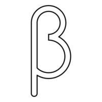 bêta symbole grec petite lettre minuscule police icône contour noir couleur illustration vectorielle image de style plat vecteur