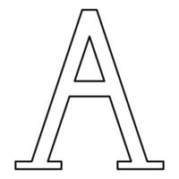 alpha grec symbole majuscule majuscule police icône contour noir couleur illustration vectorielle image de style plat vecteur