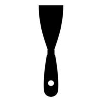 construction spatule mastic couteau spackling outil bâtiment main instrument constructeur équipement truelle icône noir couleur illustration vectorielle image de style plat vecteur