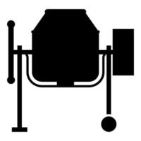 bétonnière ciment machine icône noir couleur illustration vectorielle image de style plat vecteur
