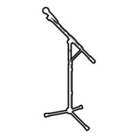 stand microphone matériel d'enregistrement sonore racks pour micro icône contour noir couleur illustration vectorielle image de style plat vecteur