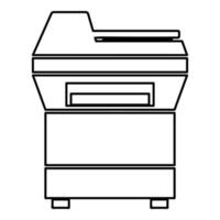copieur imprimante copieur pour bureau photocopieur équipement en double icône contour noir couleur illustration vectorielle image de style plat vecteur