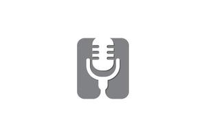 élégant logo ou podcast de studio de musique simple lettre h, comédie debout, vecteur de conception de concept unique