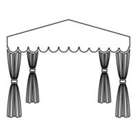 canopée pop up tente pavillon commercial auvent pour le repos chapiteau chuppah icône contour noir couleur illustration vectorielle image de style plat vecteur