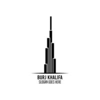 logo du bâtiment avec la forme de la tour burj khalifa vecteur