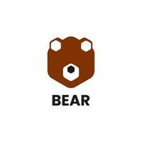 modèle de logo en forme d'ours composé d'hexagones vecteur
