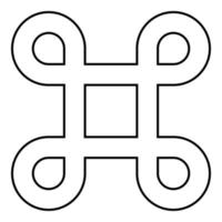 symbole pointu hashtag étiquette tag icône contour noir couleur illustration vectorielle image de style plat vecteur