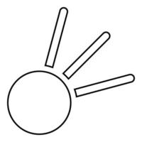 symbole météorite icône contour noir couleur illustration vectorielle image de style plat vecteur